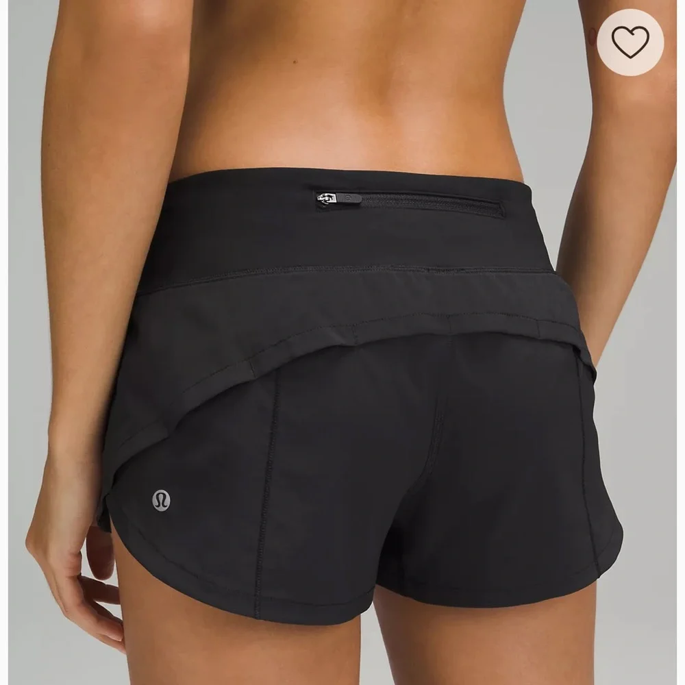 Lululemon Speed Up Low-Rise Lined Short 2.5” (black) - Picture 3 of 7